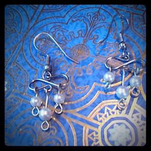 Seed pearl dangle earrings handcrafted